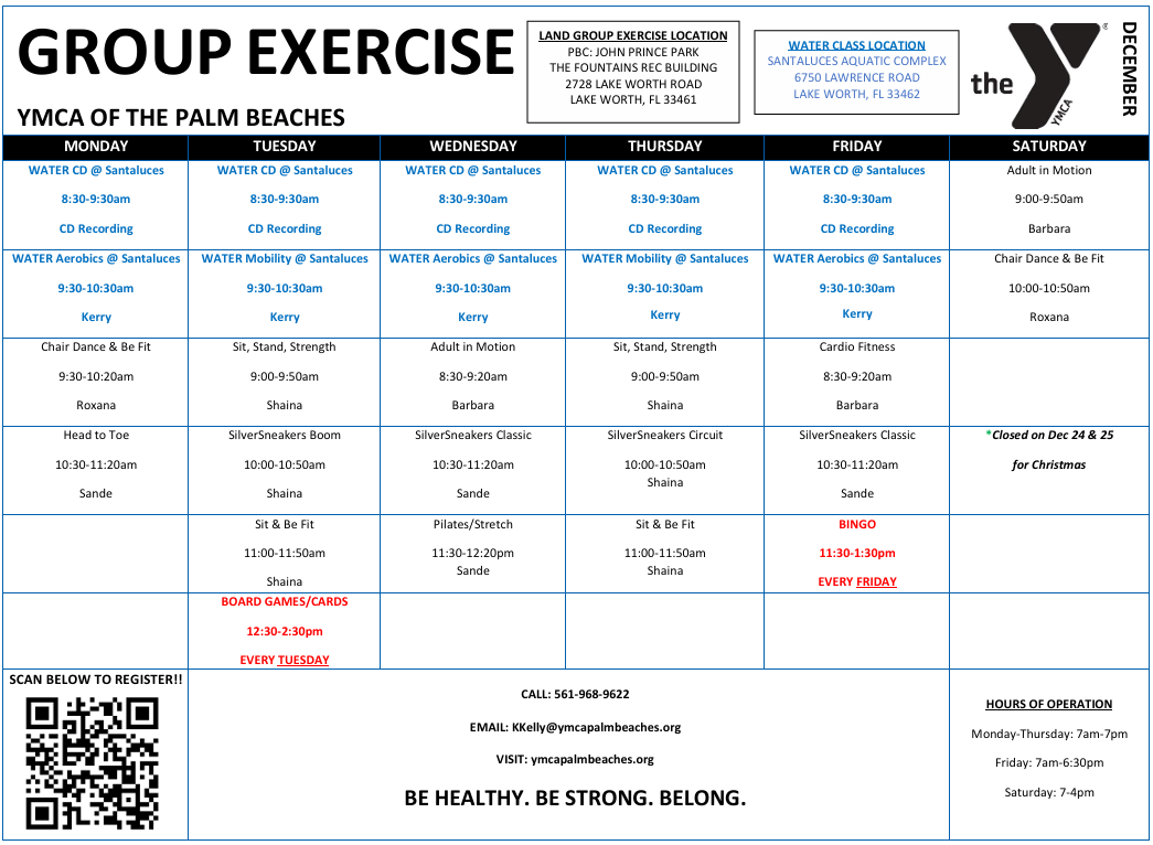 Fountains Bldg. Schedule