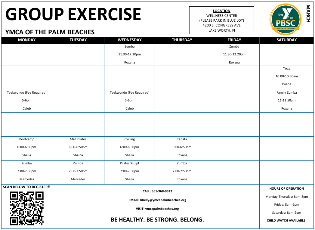 Wellness Center May Group Exercise Classes