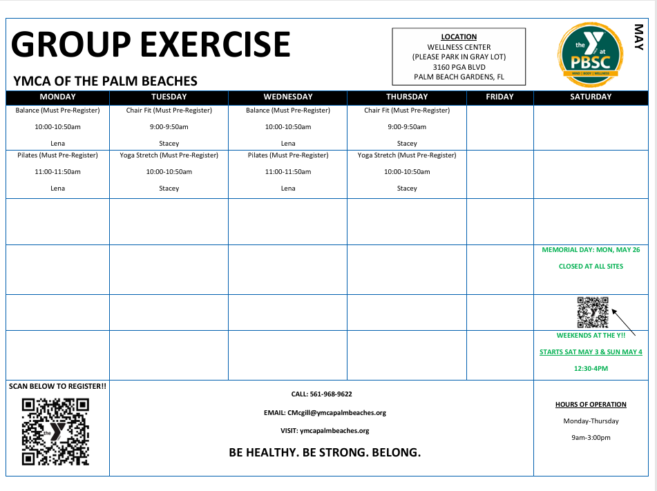 PGA May Schedule
